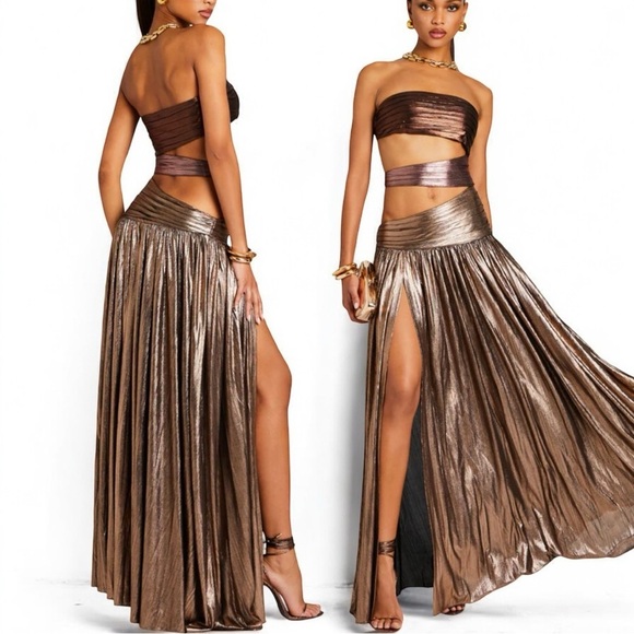 Retrofete Dresses & Skirts - NWT RETROFETE Lia Dress in Brown Ombré Women’s Maxi Size XXS